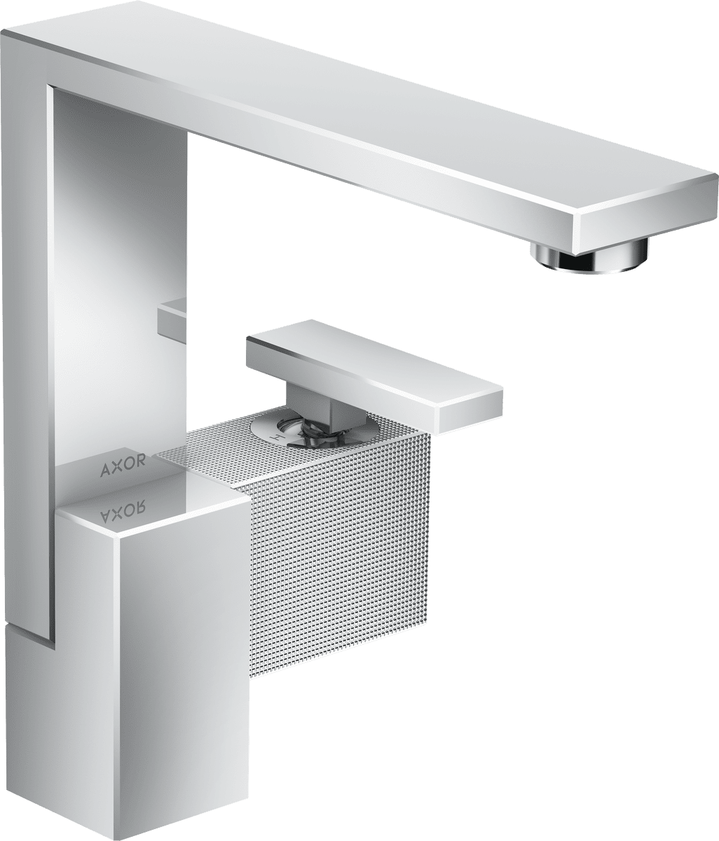 Bild von HANSGROHE AXOR Edge Einhebel-Waschtischmischer 190 mit Push-Open Ablaufgarnitur - Diamantschliff #46021000 - Chrom