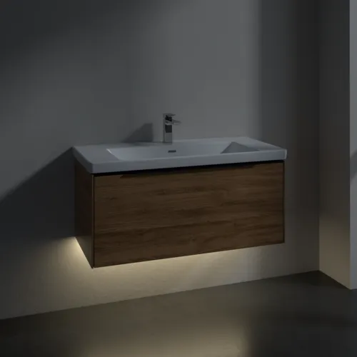 Bild von VILLEROY BOCH Subway 3.0 Waschbeckenunterschrank, mit Beleuchtung, 1 Auszug, 973 x 429 x 478 mm, Kansas Oak #C569L1RH