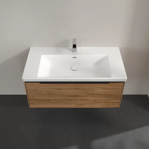 Bild von VILLEROY BOCH Subway 3.0 Waschbeckenunterschrank, mit Beleuchtung, 1 Auszug, 973 x 429 x 478 mm, Kansas Oak #C569L1RH