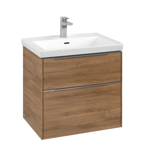 Bild von VILLEROY BOCH Subway 3.0 Waschbeckenunterschrank, mit Beleuchtung, 2 Auszüge, 622 x 576 x 478 mm, Kansas Oak #C576L0RH