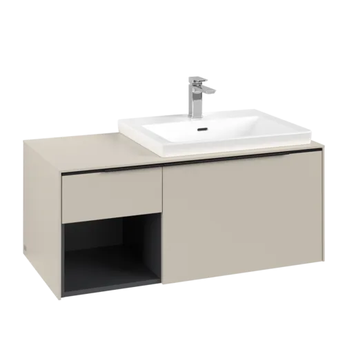 Bild von VILLEROY BOCH Subway 3.0 Waschbeckenunterschrank, mit Beleuchtung, 2 Auszüge, 1001 x 423 x 516 mm, Cashmere Grey / Cashmere Grey #C571L1VN
