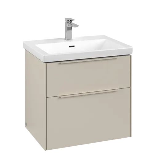 Bild von VILLEROY BOCH Subway 3.0 Waschbeckenunterschrank, mit Beleuchtung, 2 Auszüge, 622 x 576 x 478 mm, Cashmere Grey #C576L2VN