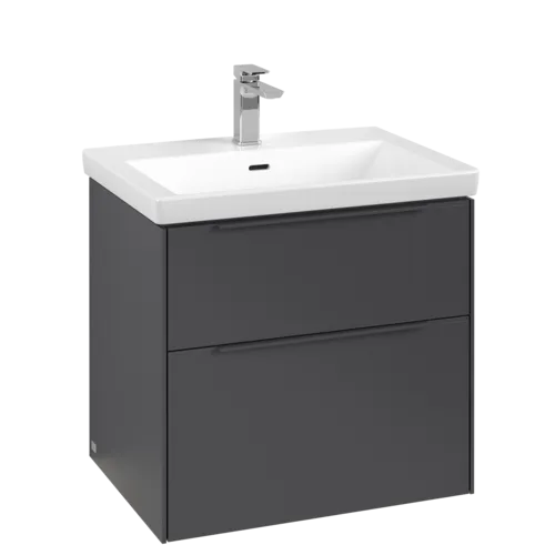 Bild von VILLEROY BOCH Subway 3.0 Waschbeckenunterschrank, mit Beleuchtung, 2 Auszüge, 622 x 576 x 478 mm, Graphite #C576L2VR