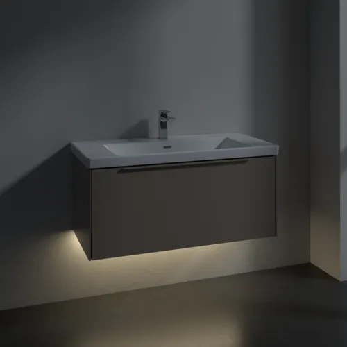 Bild von VILLEROY BOCH Subway 3.0 Waschbeckenunterschrank, mit Beleuchtung, 1 Auszug, 973 x 429 x 478 mm, Taupe #C569L2VM