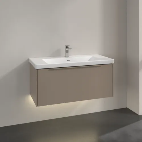 Bild von VILLEROY BOCH Subway 3.0 Waschbeckenunterschrank, mit Beleuchtung, 1 Auszug, 973 x 429 x 478 mm, Taupe #C569L2VM