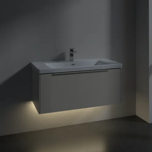 Bild von VILLEROY BOCH Subway 3.0 Waschbeckenunterschrank, mit Beleuchtung, 1 Auszug, 973 x 429 x 478 mm, Cashmere Grey #C569L2VN