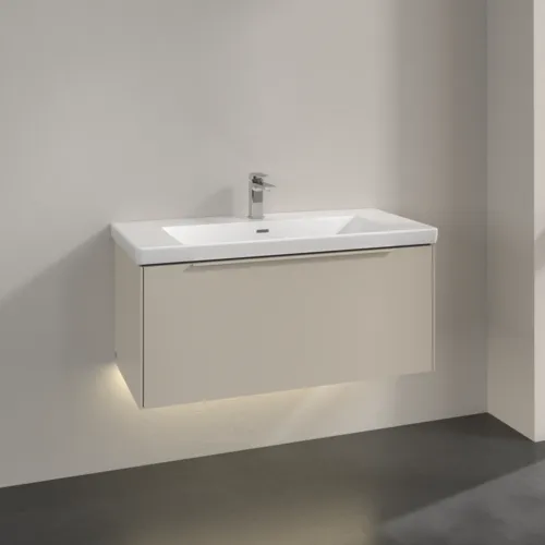 Bild von VILLEROY BOCH Subway 3.0 Waschbeckenunterschrank, mit Beleuchtung, 1 Auszug, 973 x 429 x 478 mm, Cashmere Grey #C569L2VN