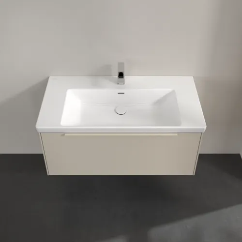 Bild von VILLEROY BOCH Subway 3.0 Waschbeckenunterschrank, mit Beleuchtung, 1 Auszug, 973 x 429 x 478 mm, Cashmere Grey #C569L2VN