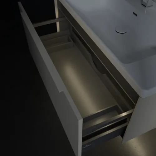 Bild von VILLEROY BOCH Subway 3.0 Waschbeckenunterschrank, mit Beleuchtung, 1 Auszug, 973 x 429 x 478 mm, Cashmere Grey #C569L2VN