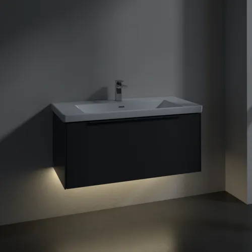 Bild von VILLEROY BOCH Subway 3.0 Waschbeckenunterschrank, mit Beleuchtung, 1 Auszug, 973 x 429 x 478 mm, Graphite #C569L2VR