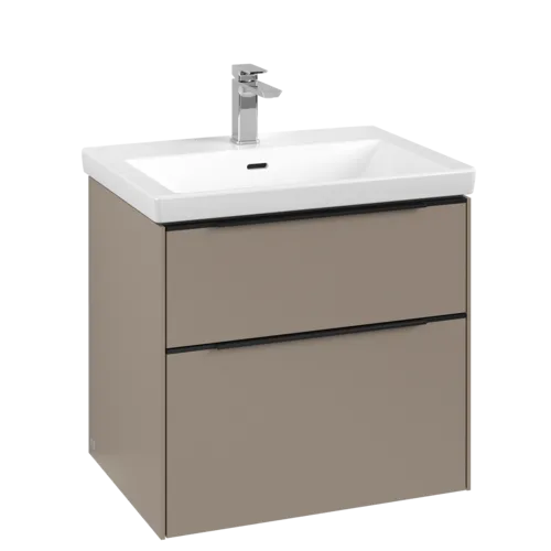 Bild von VILLEROY BOCH Subway 3.0 Waschbeckenunterschrank, mit Beleuchtung, 2 Auszüge, 622 x 576 x 478 mm, Taupe #C576L1VM