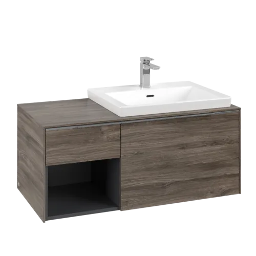 Bild von VILLEROY BOCH Subway 3.0 Waschbeckenunterschrank, mit Beleuchtung, 2 Auszüge, 1001 x 423 x 516 mm, Stone Oak / Stone Oak #C571L0RK