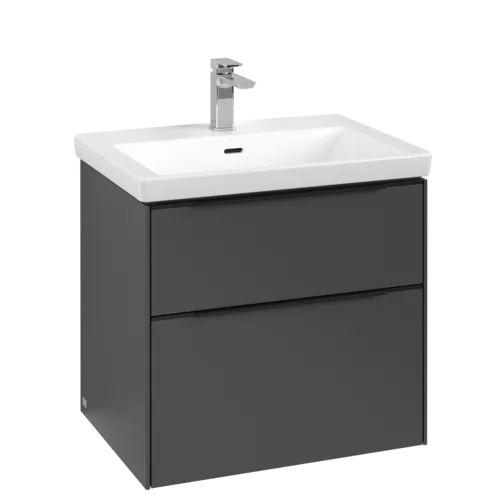 Bild von VILLEROY BOCH Subway 3.0 Waschbeckenunterschrank, mit Beleuchtung, 2 Auszüge, 622 x 576 x 478 mm, Graphite #C576L1VR