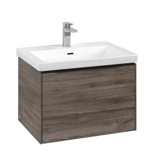Bild von VILLEROY BOCH Subway 3.0 Waschbeckenunterschrank, mit Beleuchtung, 1 Auszug, 622 x 429 x 478 mm, Stone Oak #C575L1RK