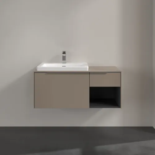 Bild von VILLEROY BOCH Subway 3.0 Waschbeckenunterschrank, mit Beleuchtung, 2 Auszüge, 1001 x 423 x 516 mm, Taupe / Taupe #C572L0VM