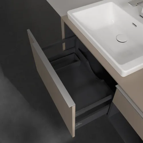 Bild von VILLEROY BOCH Subway 3.0 Waschbeckenunterschrank, mit Beleuchtung, 2 Auszüge, 1001 x 423 x 516 mm, Taupe / Taupe #C572L0VM