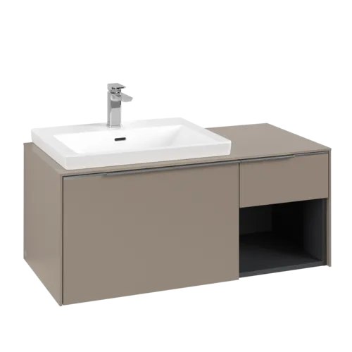 Bild von VILLEROY BOCH Subway 3.0 Waschbeckenunterschrank, mit Beleuchtung, 2 Auszüge, 1001 x 423 x 516 mm, Taupe / Taupe #C572L0VM