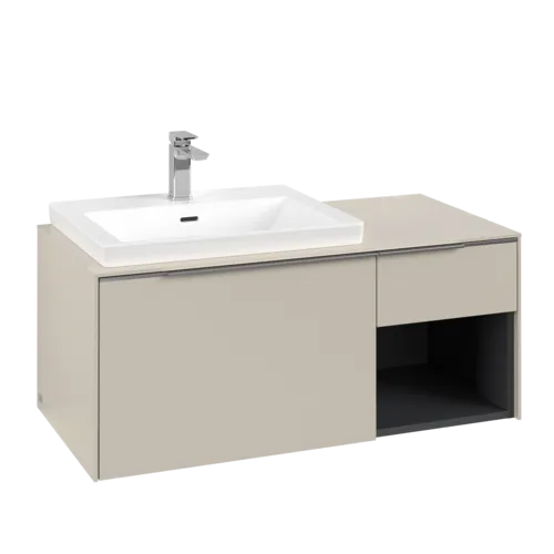Bild von VILLEROY BOCH Subway 3.0 Waschbeckenunterschrank, mit Beleuchtung, 2 Auszüge, 1001 x 423 x 516 mm, Cashmere Grey / Cashmere Grey #C572L0VN