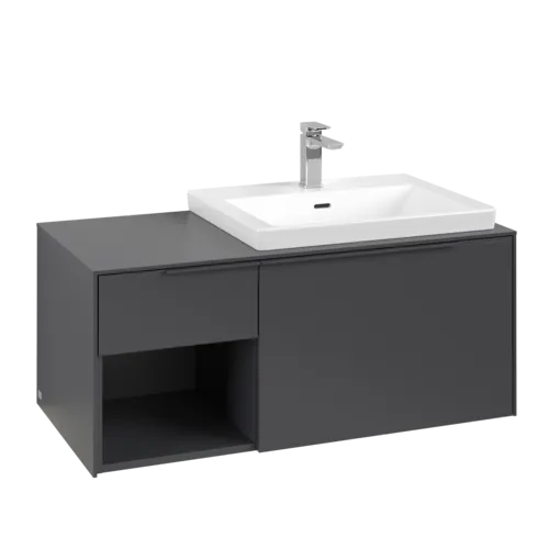 Bild von VILLEROY BOCH Subway 3.0 Waschbeckenunterschrank, mit Beleuchtung, 2 Auszüge, 1001 x 423 x 516 mm, Graphite / Graphite #C571L2VR