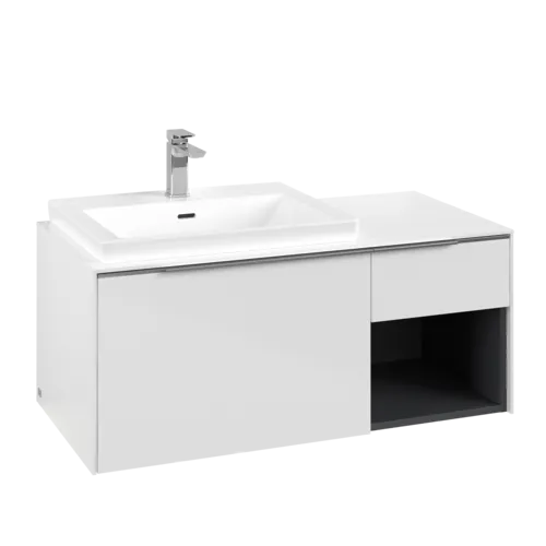 Bild von VILLEROY BOCH Subway 3.0 Waschbeckenunterschrank, mit Beleuchtung, 2 Auszüge, 1001 x 423 x 516 mm, Brilliant White / Brilliant White #C572L0VE