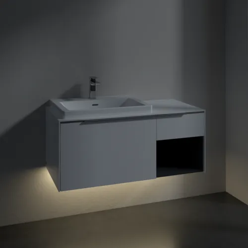 Obrázek VILLEROY BOCH Subway 3.0 Vanity unit, s osvětlením, 2 výsuvy, 1001 x 423 x 516 mm, čistě bílá / čistě bílá #C572L0VF
