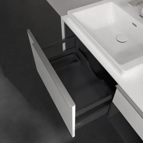 Obrázek VILLEROY BOCH Subway 3.0 Vanity unit, s osvětlením, 2 výsuvy, 1001 x 423 x 516 mm, čistě bílá / čistě bílá #C572L0VF