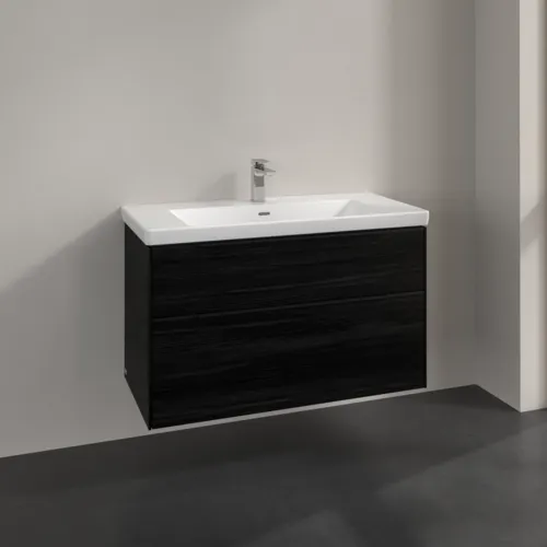 Bild von VILLEROY BOCH Subway 3.0 Waschbeckenunterschrank, 2 Auszüge, 973 x 576 x 478 mm, Black Oak #C57001AB