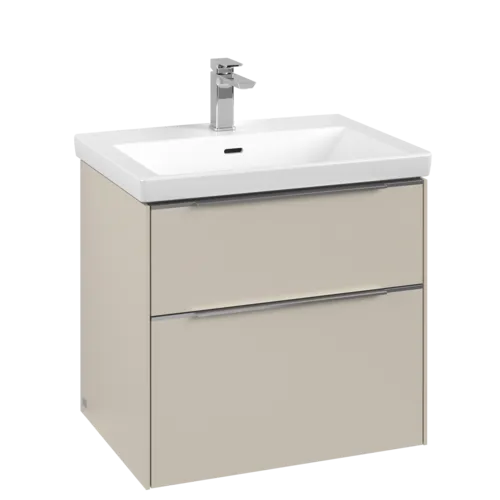 Bild von VILLEROY BOCH Subway 3.0 Waschbeckenunterschrank, mit Beleuchtung, 2 Auszüge, 622 x 576 x 478 mm, Cashmere Grey #C576L0VN