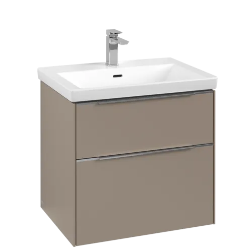 Bild von VILLEROY BOCH Subway 3.0 Waschbeckenunterschrank, mit Beleuchtung, 2 Auszüge, 622 x 576 x 478 mm, Taupe #C576L0VM