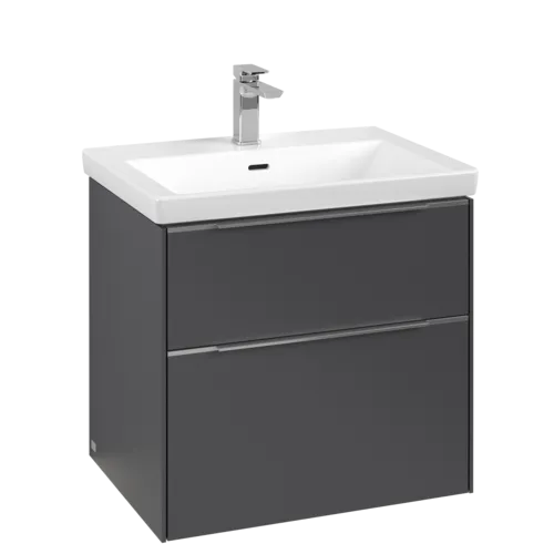 Bild von VILLEROY BOCH Subway 3.0 Waschbeckenunterschrank, mit Beleuchtung, 2 Auszüge, 622 x 576 x 478 mm, Graphite #C576L0VR