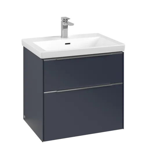 Bild von VILLEROY BOCH Subway 3.0 Waschbeckenunterschrank, mit Beleuchtung, 2 Auszüge, 622 x 576 x 478 mm, Marine Blue #C576L0VQ