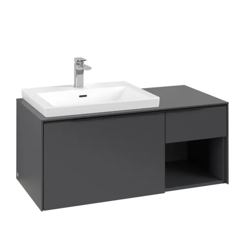 Bild von VILLEROY BOCH Subway 3.0 Waschbeckenunterschrank, mit Beleuchtung, 2 Auszüge, 1001 x 423 x 516 mm, Graphite / Graphite #C572L1VR