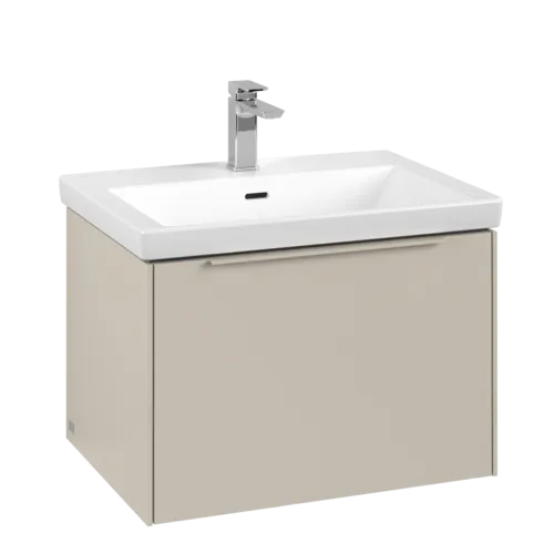 Bild von VILLEROY BOCH Subway 3.0 Waschbeckenunterschrank, mit Beleuchtung, 1 Auszug, 622 x 429 x 478 mm, Cashmere Grey #C575L2VN