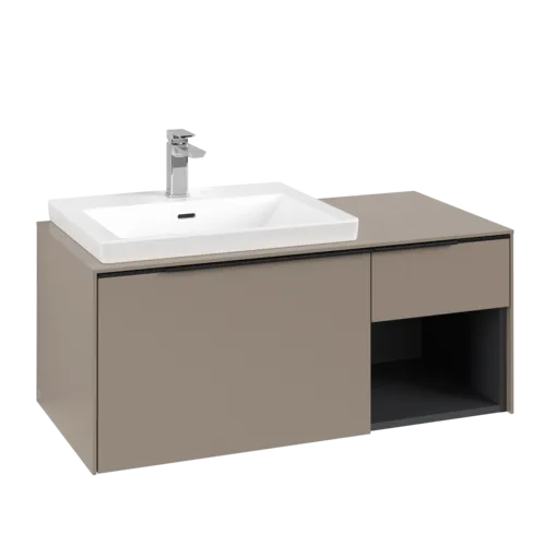 Bild von VILLEROY BOCH Subway 3.0 Waschbeckenunterschrank, mit Beleuchtung, 2 Auszüge, 1001 x 423 x 516 mm, Taupe / Taupe #C572L1VM