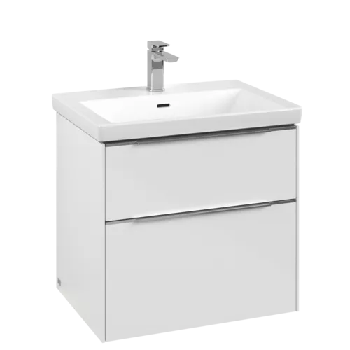 Bild von VILLEROY BOCH Subway 3.0 Waschbeckenunterschrank, mit Beleuchtung, 2 Auszüge, 622 x 576 x 478 mm, Brilliant White #C576L0VE