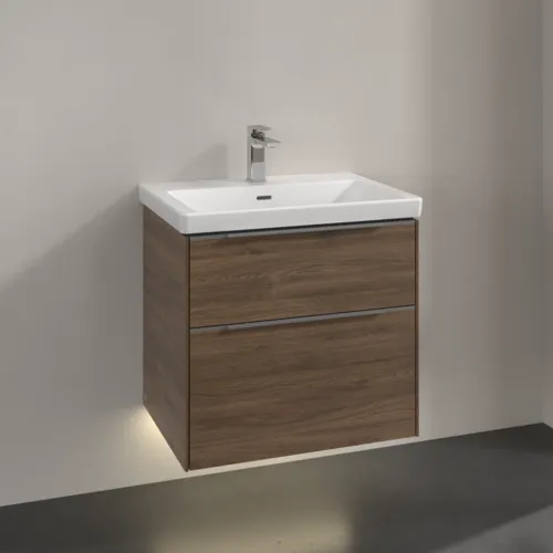 Bild von VILLEROY BOCH Subway 3.0 Waschbeckenunterschrank, mit Beleuchtung, 2 Auszüge, 622 x 576 x 478 mm, Arizona Oak #C576L0VH
