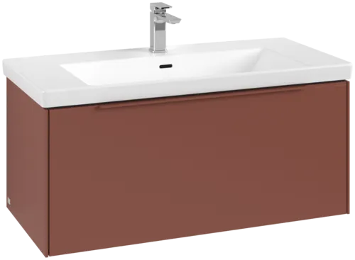 Bild von VILLEROY BOCH Subway 3.0 Waschbeckenunterschrank, mit Beleuchtung, 1 Auszug, 973 x 429 x 478 mm, Wine Red #C569L2AH