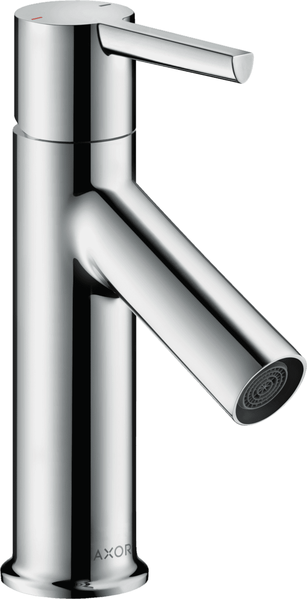 Bild von HANSGROHE AXOR Starck Einhebel-Waschtischmischer 80 mit Hebelgriff für Handwaschbecken mit Zugstangen-Ablaufgarnitur #10102000 - Chrom