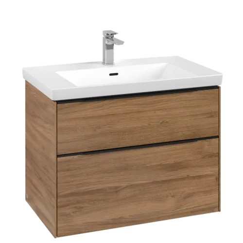 Bild von VILLEROY BOCH Subway 3.0 Waschbeckenunterschrank, mit Beleuchtung, 2 Auszüge, 772 x 576 x 478 mm, Kansas Oak #C574L1RH