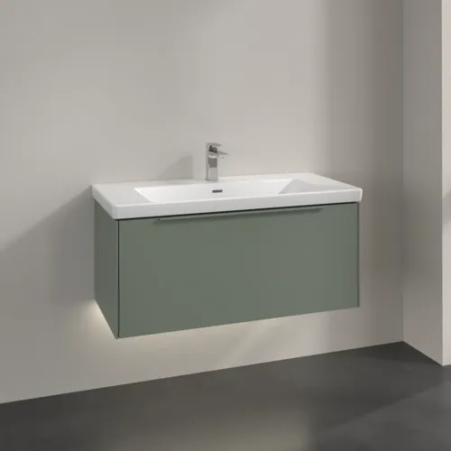 Bild von VILLEROY BOCH Subway 3.0 Waschbeckenunterschrank, mit Beleuchtung, 1 Auszug, 973 x 429 x 478 mm, Soft Green #C569L2AF