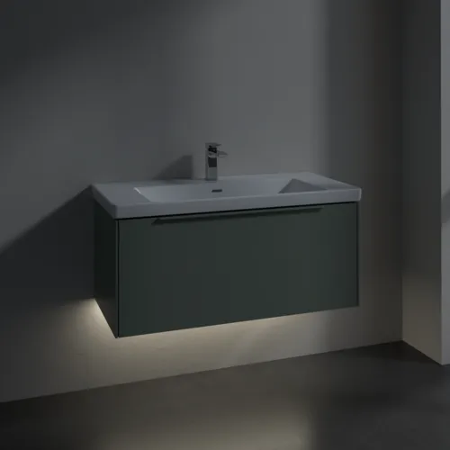 Bild von VILLEROY BOCH Subway 3.0 Waschbeckenunterschrank, mit Beleuchtung, 1 Auszug, 973 x 429 x 478 mm, Soft Green #C569L2AF
