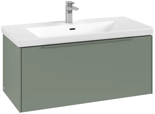 Bild von VILLEROY BOCH Subway 3.0 Waschbeckenunterschrank, mit Beleuchtung, 1 Auszug, 973 x 429 x 478 mm, Soft Green #C569L2AF