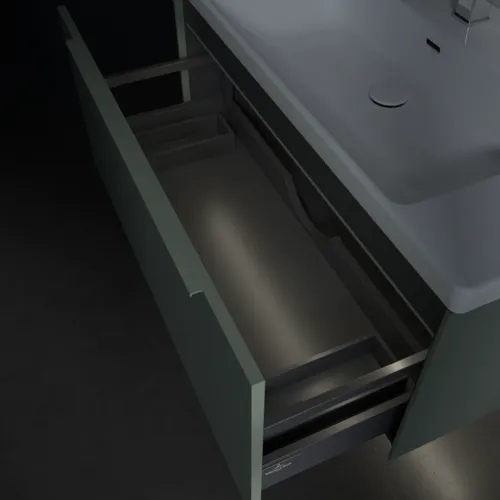 Bild von VILLEROY BOCH Subway 3.0 Waschbeckenunterschrank, mit Beleuchtung, 1 Auszug, 973 x 429 x 478 mm, Soft Green #C569L2AF