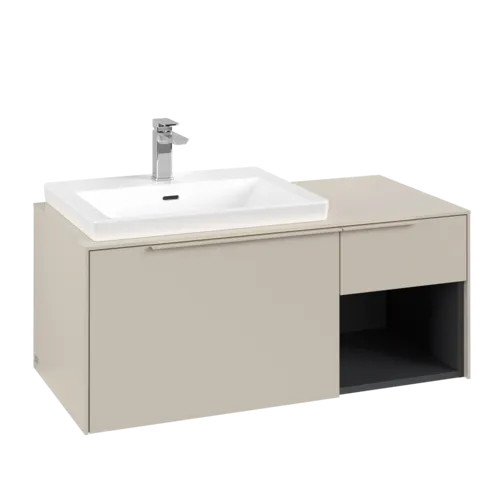 Bild von VILLEROY BOCH Subway 3.0 Waschbeckenunterschrank, mit Beleuchtung, 2 Auszüge, 1001 x 423 x 516 mm, Cashmere Grey / Cashmere Grey #C572L2VN