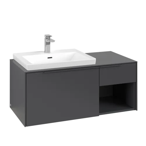 Bild von VILLEROY BOCH Subway 3.0 Waschbeckenunterschrank, mit Beleuchtung, 2 Auszüge, 1001 x 423 x 516 mm, Graphite / Graphite #C572L2VR