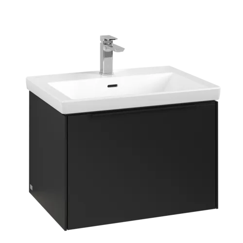 Bild von VILLEROY BOCH Subway 3.0 Waschbeckenunterschrank, mit Beleuchtung, 1 Auszug, 622 x 429 x 478 mm, Volcano Black #C575L1VL