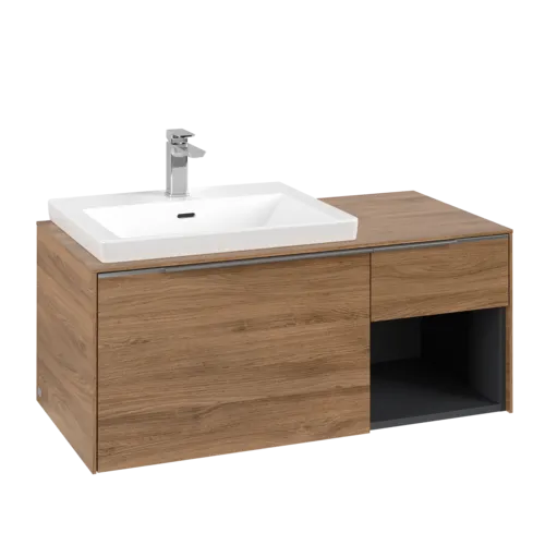Bild von VILLEROY BOCH Subway 3.0 Waschbeckenunterschrank, mit Beleuchtung, 2 Auszüge, 1001 x 423 x 516 mm, Kansas Oak / Kansas Oak #C572L0RH