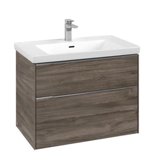 Bild von VILLEROY BOCH Subway 3.0 Waschbeckenunterschrank, mit Beleuchtung, 2 Auszüge, 772 x 576 x 478 mm, Stone Oak #C574L0RK