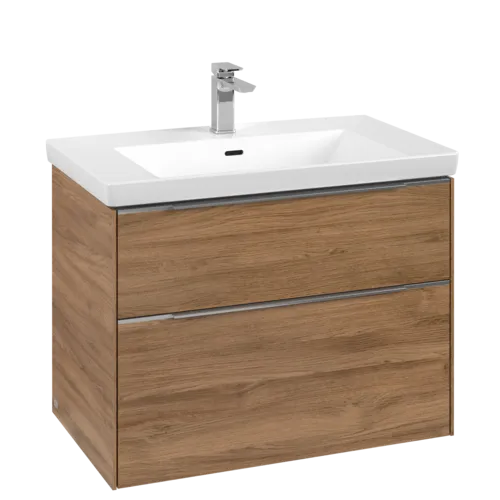 Bild von VILLEROY BOCH Subway 3.0 Waschbeckenunterschrank, mit Beleuchtung, 2 Auszüge, 772 x 576 x 478 mm, Kansas Oak #C574L0RH