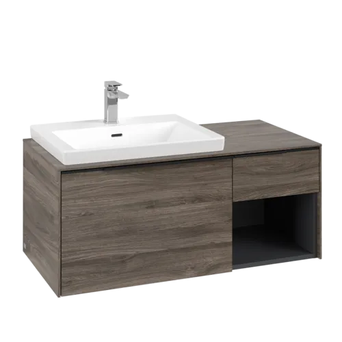 Bild von VILLEROY BOCH Subway 3.0 Waschbeckenunterschrank, mit Beleuchtung, 2 Auszüge, 1001 x 423 x 516 mm, Stone Oak / Stone Oak #C572L1RK
